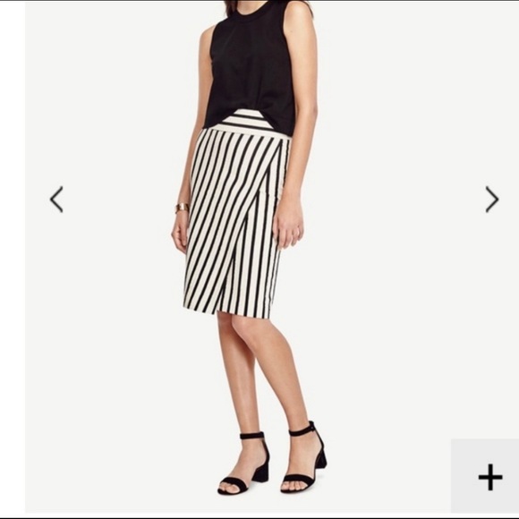 Ann Taylor Striped Cotton Faux Wrap Skirt Size 6 - Picture 16 of 16